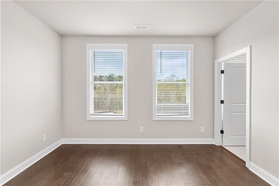 The terrace level has a 3rd bedroom and bath but could double as a media room. Photos are not of the exact property but are similar, the home is currently under construction.