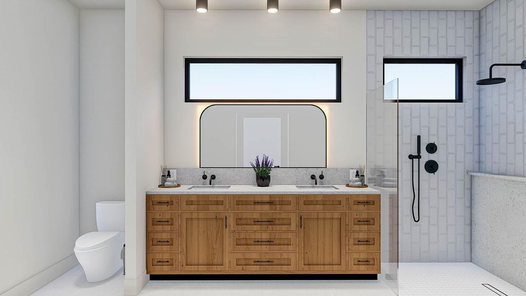 Primary bath rendering Primary bath rendering