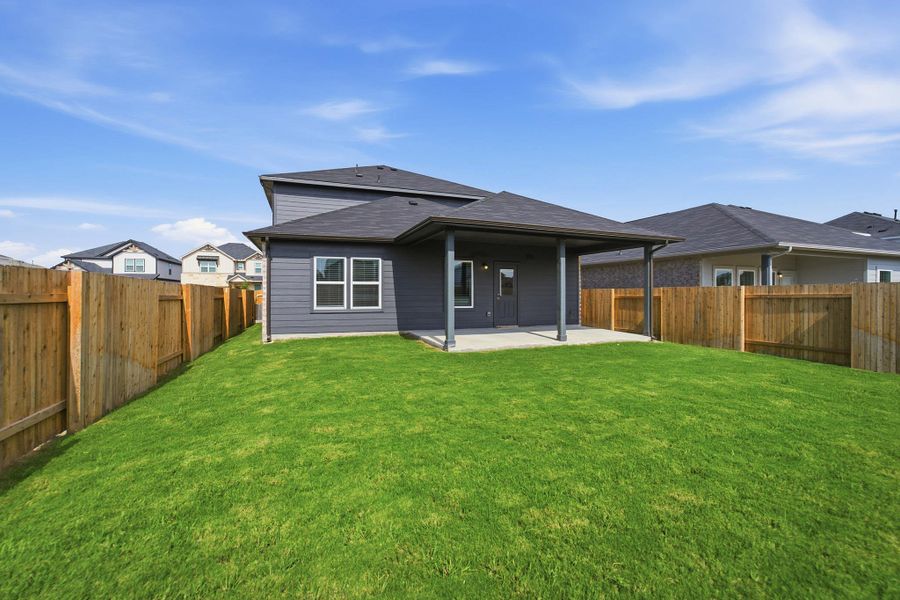 Exterior details and patio area of a home in Sunfield, Buda (Image 3).