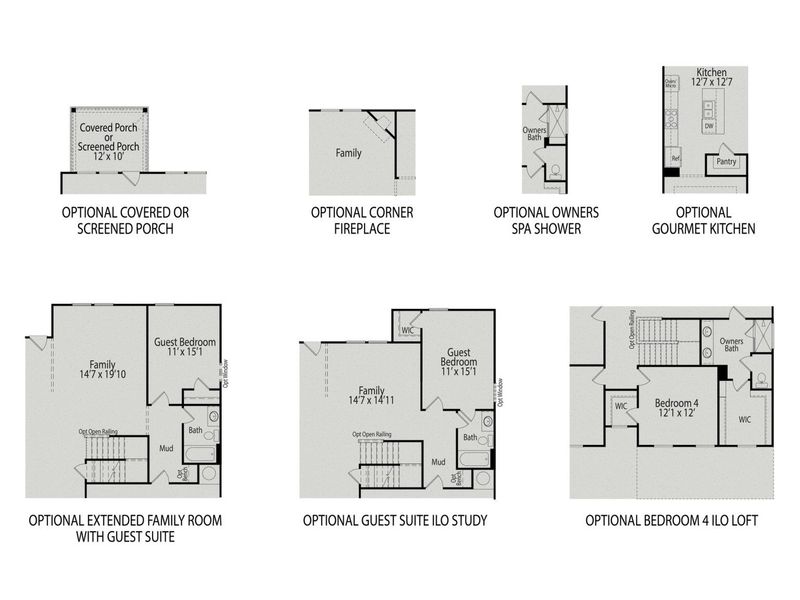 2D floor plan layout for the The Willow B by Davidson Homes LLC in Windgate, Mooresville, NC (Image 6).
