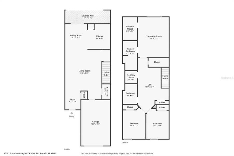 2D floor plan layout of this home in , San Antonio, FL (Image 5).