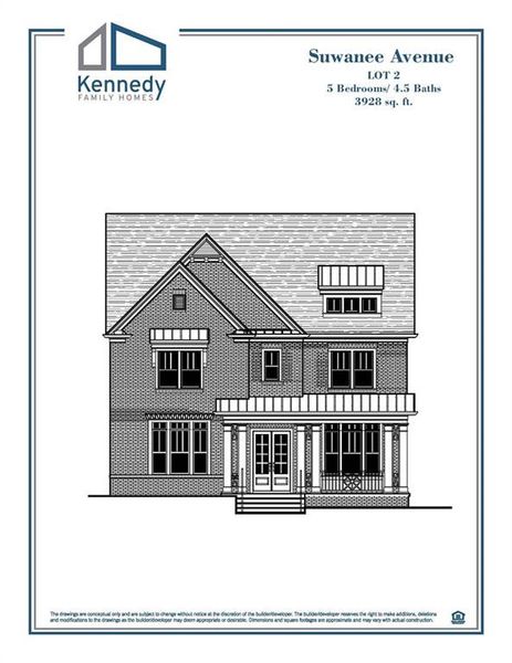 Exterior rendering of this home design in , Suwanee, GA (Image 5).