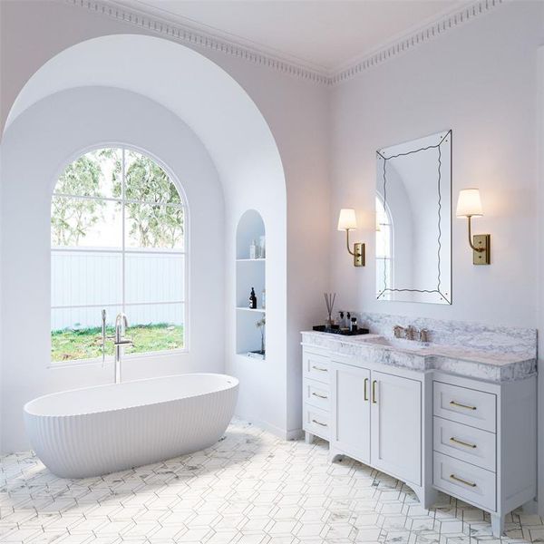 Furnished interior view inside a new home in , Dallas (Image 12).