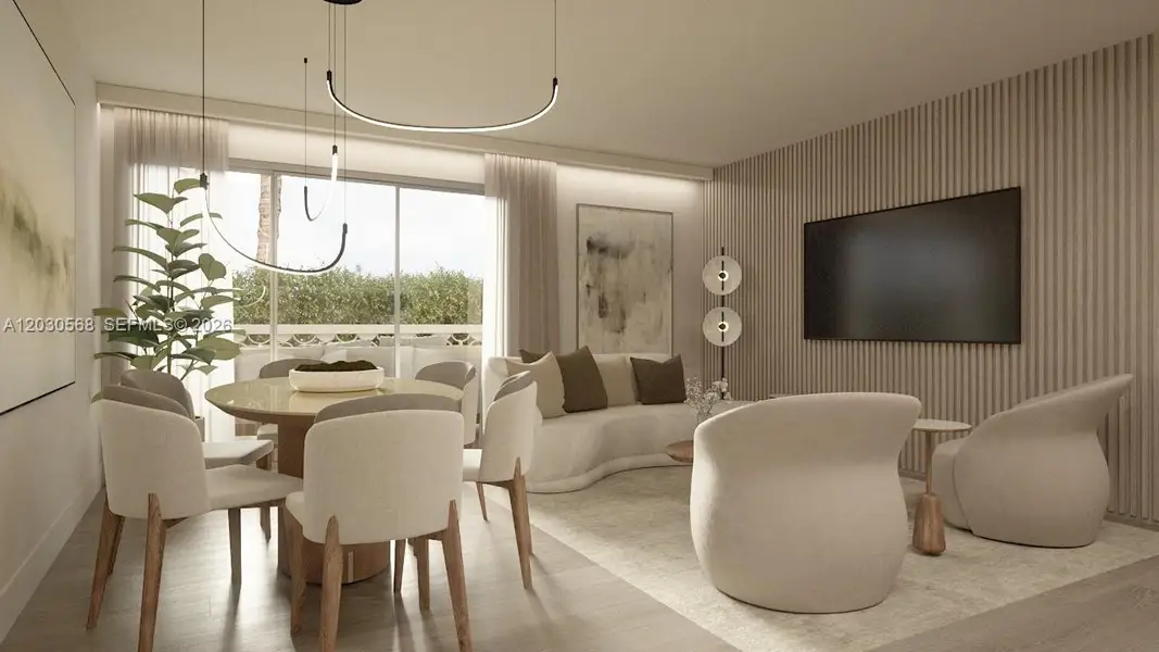Furnished interior view inside a new home in , Miami Beach (Image 8).