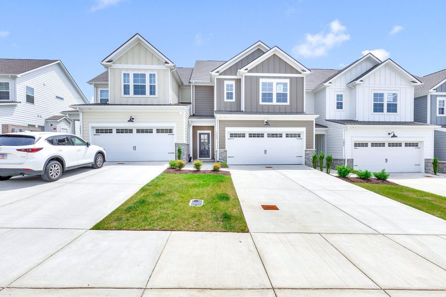 Front exterior of a new home in Harvest Point, Spring Hill, TN, highlighting curb appeal (Image 5). Front exterior of a new home in Harvest Point, Spring Hill, TN, highlighting curb appeal (Image 5).