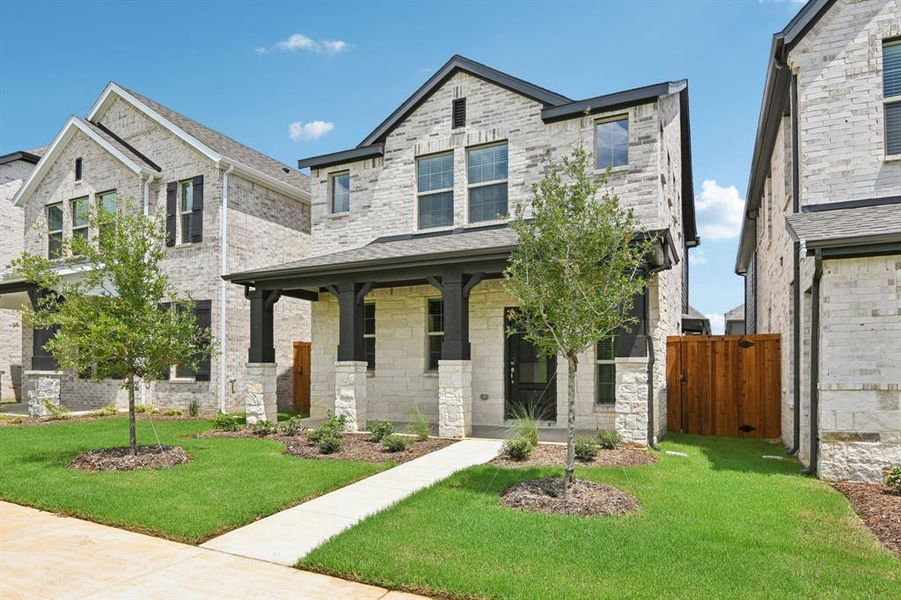 Front exterior of a new home in Ashford Park - Cottage Series, Corinth, TX, highlighting curb appeal (Image 24).