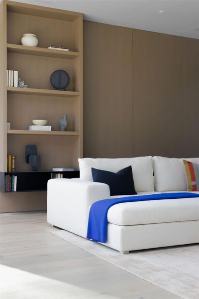 Living area featuring built in features