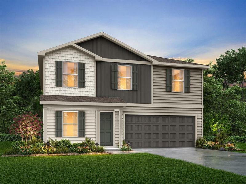 Front exterior of a new home in Treaty Oak, Granbury, TX, highlighting curb appeal (Image 21).