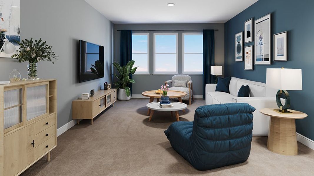 Representative furnished interior of a home built from the Florence by Taylor Morrison in Esplanade at Rivergrass, Naples (Image 7).