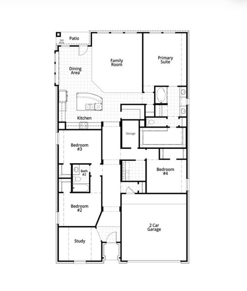 2D floor plan layout for the Davenport Plan by Highland Homes in Two Step Farm: 50ft. lots, Montgomery, TX (Image 3). 2D floor plan layout for the Davenport Plan by Highland Homes in Two Step Farm: 50ft. lots, Montgomery, TX (Image 3).