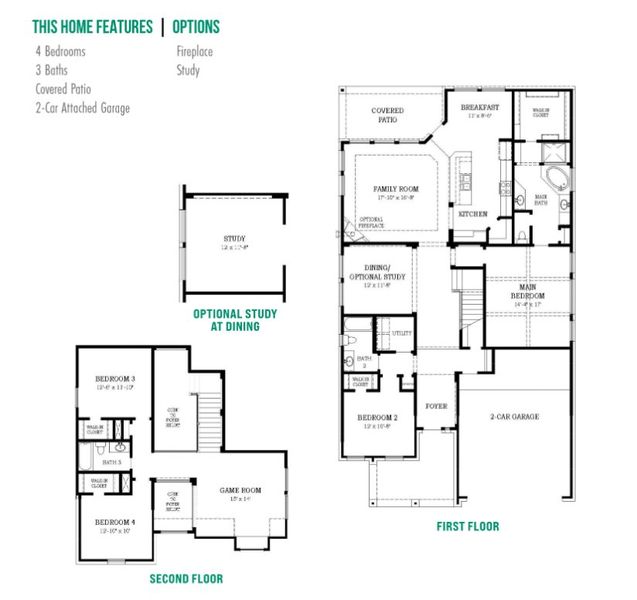2D floor plan layout of this home in Grange, Katy, TX (Image 3).