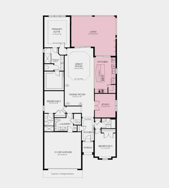 Structural Options Added Include: Covered Extended Lanai, Study, and Gourmet Kitchen