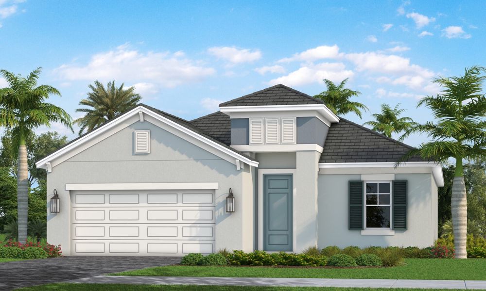 Representative exterior photo of a completed home built from the Fresh Spring by Neal Communities in SkySail, Naples, FL (Image 2).