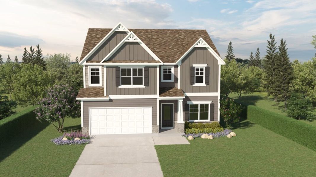Representative exterior photo of a completed home built from the The Brentwood by Direct Residential Communities in Stephens Landing, Loganville, GA (Image 7).