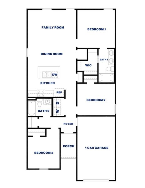2D floor plan layout of this home in McCrorey Trails, Conroe, TX (Image 3).