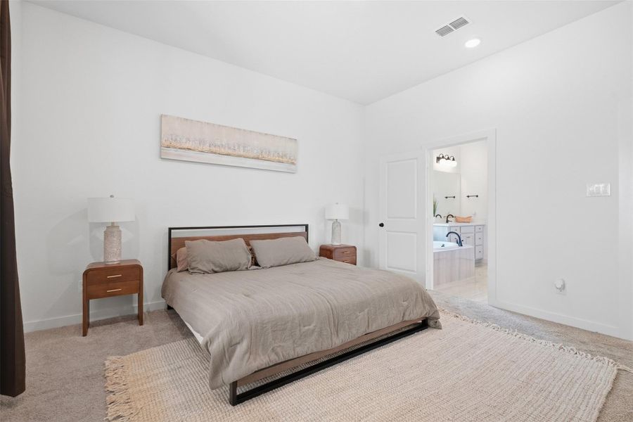 Furnished interior view inside a new home in Bridgeland 45', 50', 70', Cypress (Image 12). Furnished interior view inside a new home in Bridgeland 45', 50', 70', Cypress (Image 12).