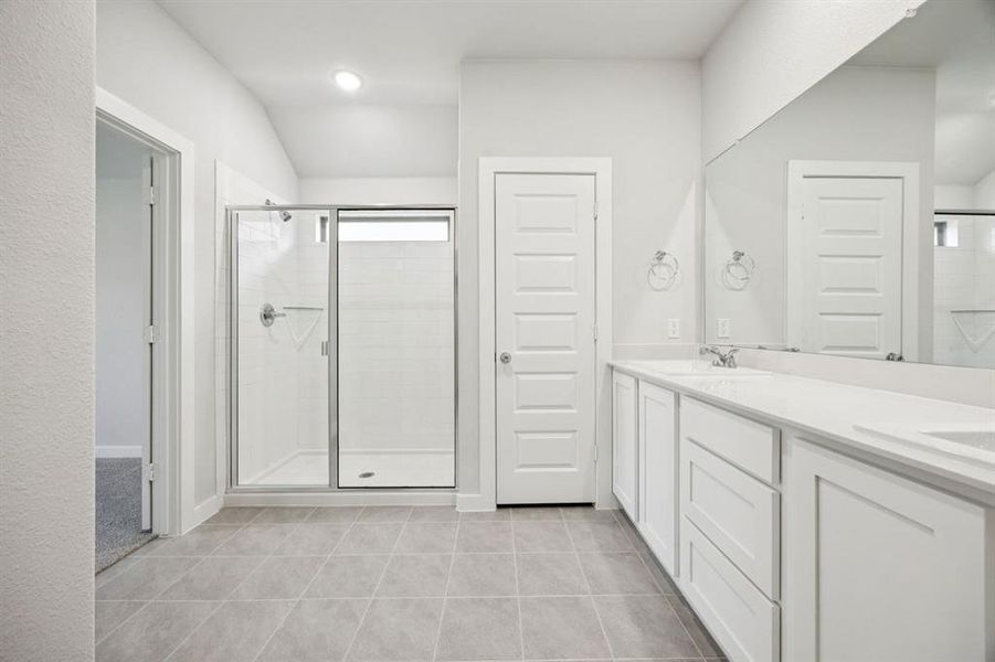 Primary Bathroom in the Emmy II home plan by Trophy Signature Homes - REPRESENTATIVE PHOTO