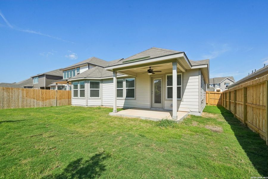 Exterior details and patio area of a home in Estancia Ranch - Classic Series, San Antonio (Image 3).