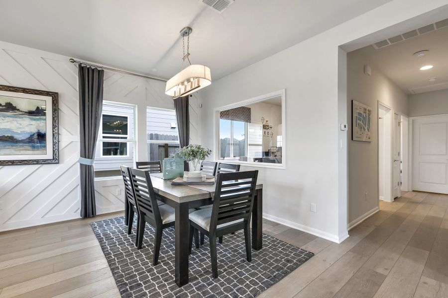 Furnished interior view inside a new home in Trace, San Marcos (Image 24).