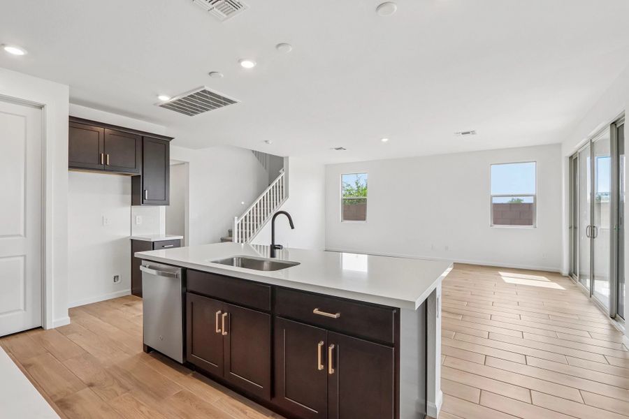 Kitchen and great room Kitchen and great room
