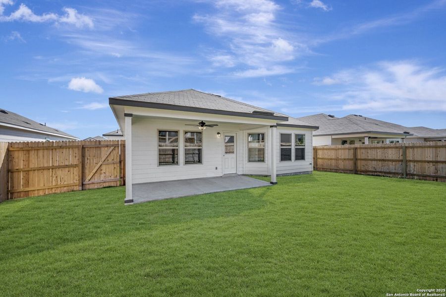 Exterior details and patio area of a home in Greenspoint Heights, Seguin (Image 14). Exterior details and patio area of a home in Greenspoint Heights, Seguin (Image 14).