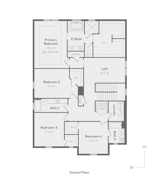 2D floor plan layout for the Plan 381 by Inland Homes in City of Tampa, Tampa, FL (Image 4).