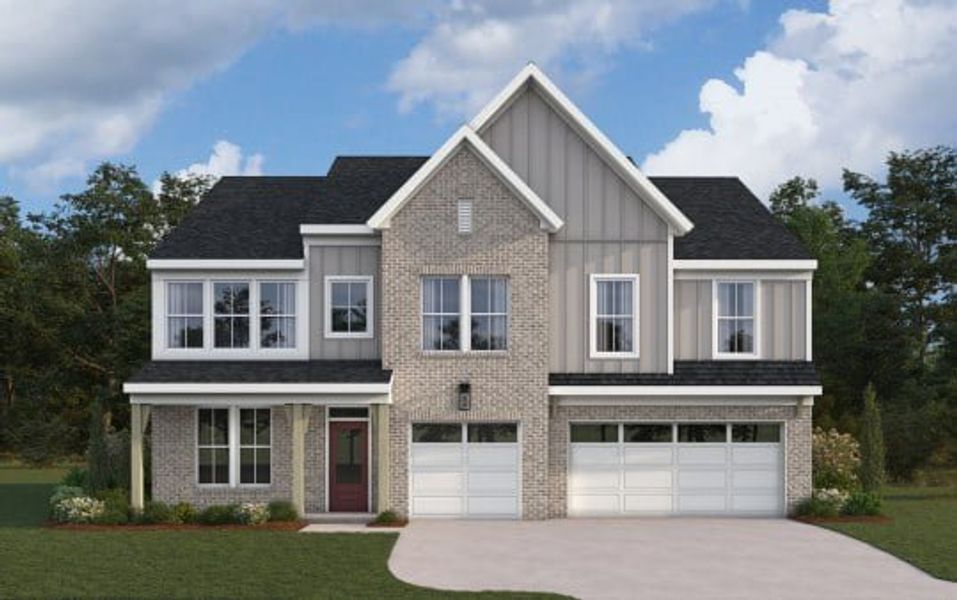 Representative exterior photo of a completed home built from the Carrington by Fischer Homes in Stonehaven, Hoschton, GA (Image 13).
