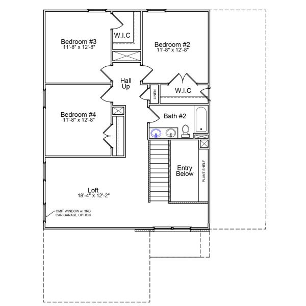 2D floor plan layout of this home in Brooke Hill, Lewisville, NC (Image 3).
