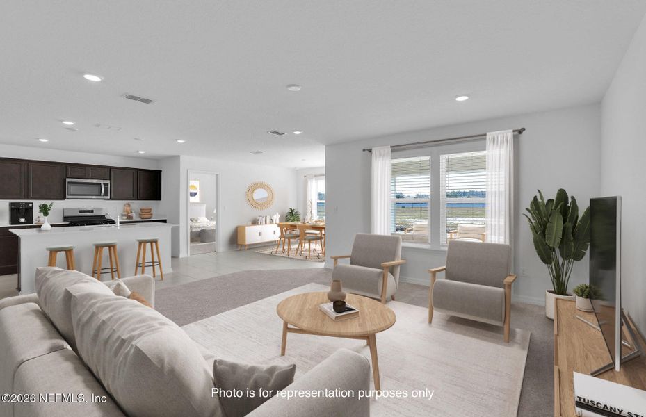 Furnished interior view inside a new home in Wells Landing, Jacksonville (Image 7).