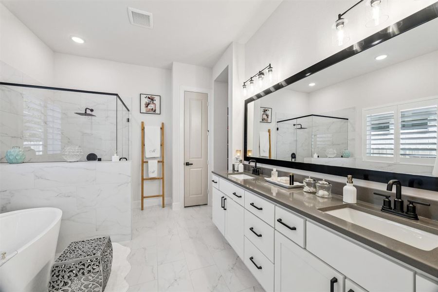 Furnished interior view inside a new home in Pine Trails, Tomball (Image 24). Furnished interior view inside a new home in Pine Trails, Tomball (Image 24).