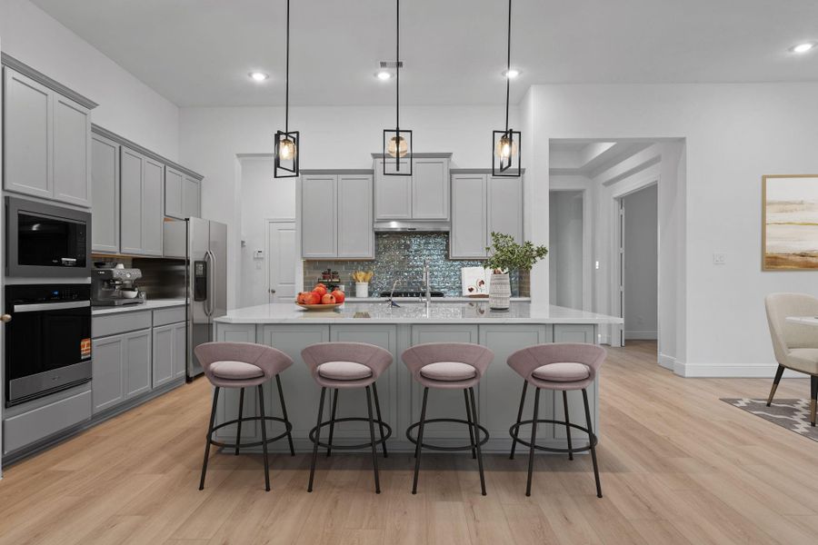 Furnished interior view inside a new home in Coastal Point, League City (Image 10).