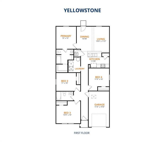 2D floor plan layout of this home in Heather Heights, Itasca, TX (Image 2). 2D floor plan layout of this home in Heather Heights, Itasca, TX (Image 2).