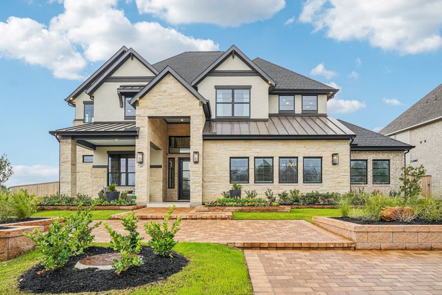 Front exterior of a new home in Briarley, Montgomery, TX, highlighting curb appeal (Image 28).