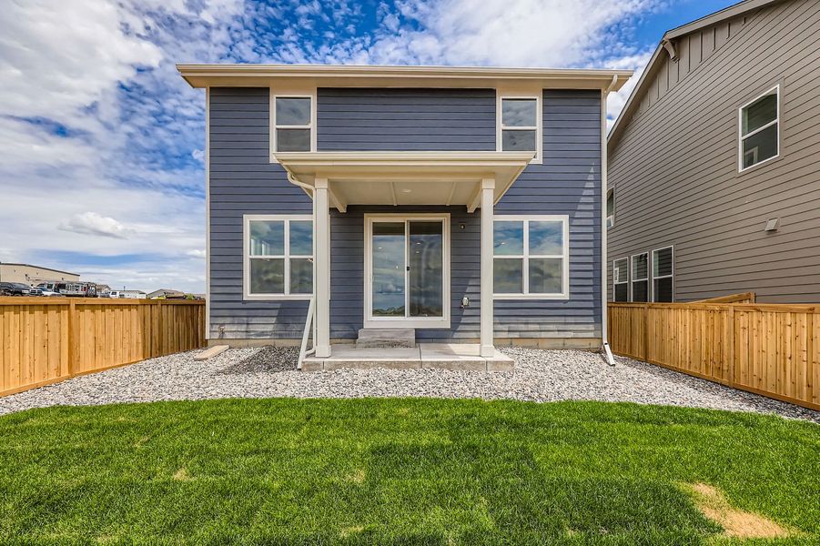 Front exterior of a new home in Sterling Ranch 40s, Colorado Springs, CO, highlighting curb appeal (Image 21). Front exterior of a new home in Sterling Ranch 40s, Colorado Springs, CO, highlighting curb appeal (Image 21).