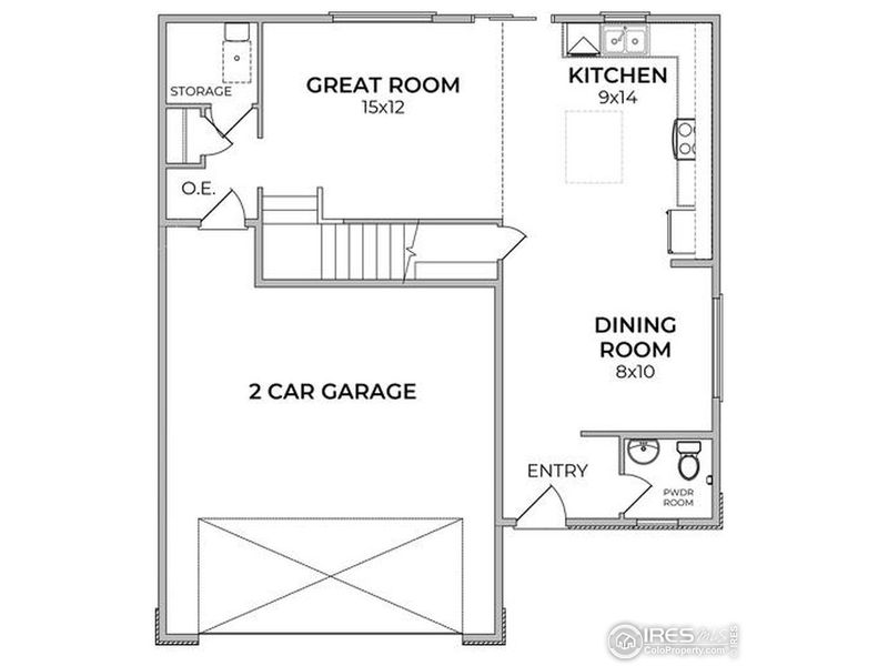 2D floor plan layout of this home in Union Colony West, Greeley, CO (Image 3).