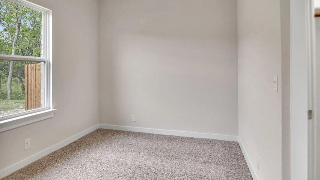 Carpeted spare room with baseboards Carpeted spare room with baseboards
