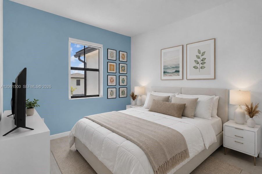 Furnished interior view inside a new home in , Miami (Image 17). Furnished interior view inside a new home in , Miami (Image 17).