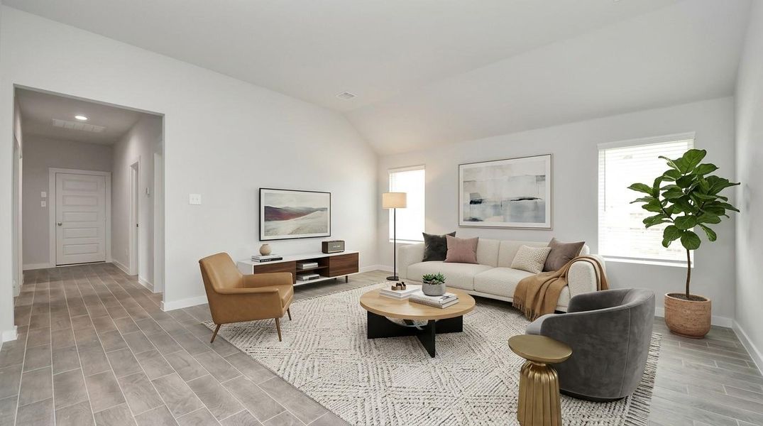 Virtually Staged - Living Room. Sample photo of completed home with similar floor plan. Actual colors and selections may vary. Virtually Staged - Living Room. Sample photo of completed home with similar floor plan. Actual colors and selections may vary.