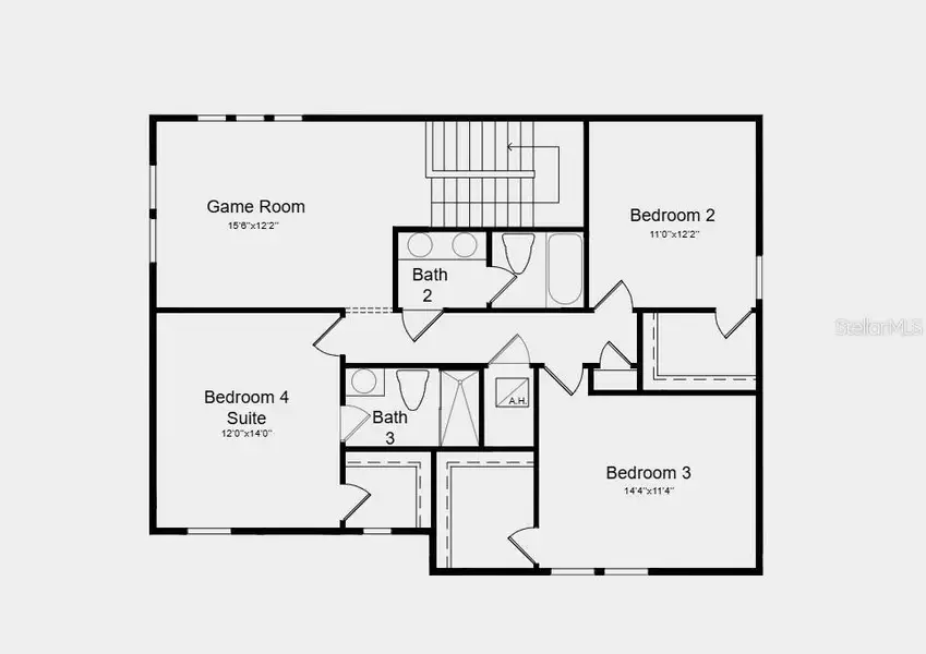 2D floor plan layout of this home in Coasterra Community Group Page, Palmetto, FL (Image 3).