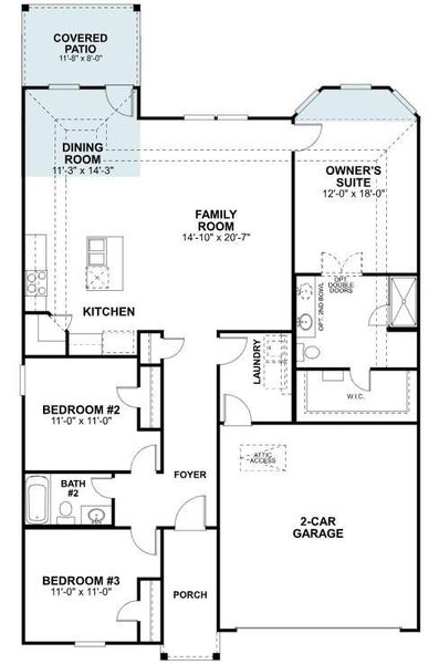 2D floor plan layout of this home in Moran Ranch, Willis, TX (Image 3).
