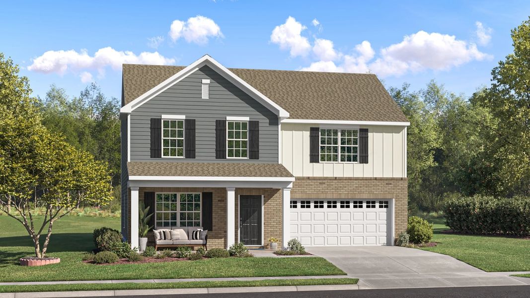 Exterior E with landscaping