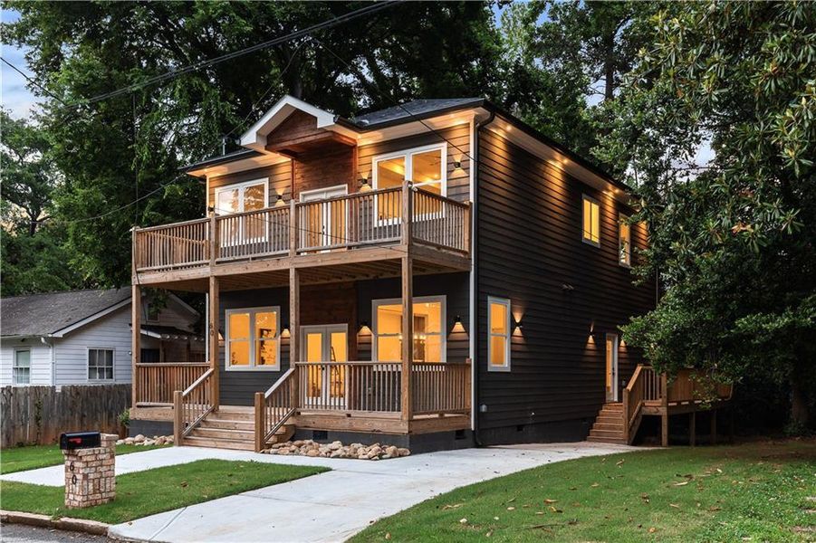 Front exterior of a new home in , Atlanta, GA, highlighting curb appeal (Image 2). Front exterior of a new home in , Atlanta, GA, highlighting curb appeal (Image 2).