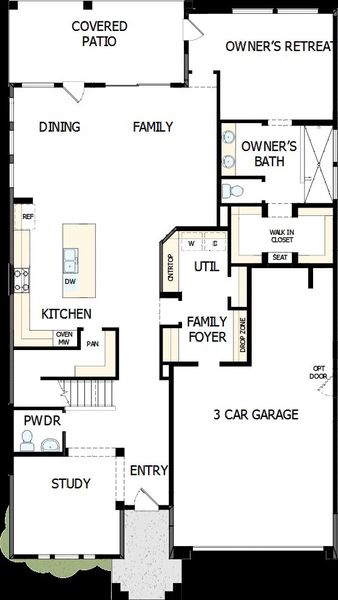 2D floor plan layout of this home in IronWing at Windrose, Litchfield Park, AZ (Image 5).