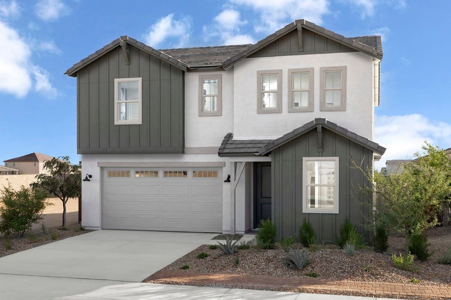 Representative exterior photo of a completed home built from the 2383 Modeled by KB Home in The Traditions at Teravalis, Buckeye, AZ (Image 10).
