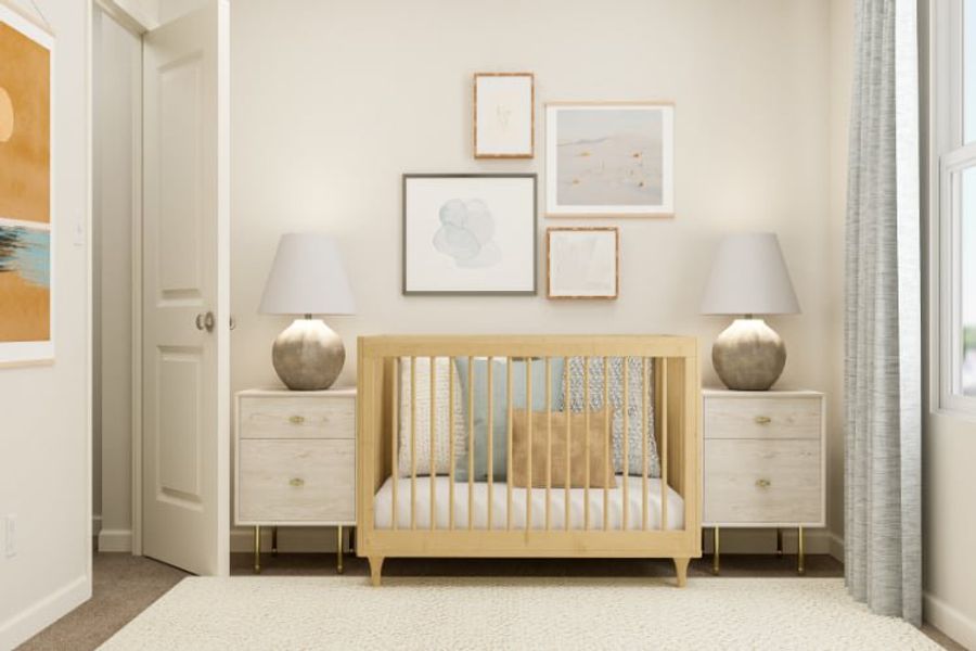 A room with a bed and lamps.