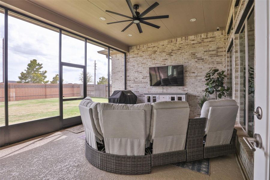 Exterior details and patio area of a home in Elyson, Katy (Image 26).