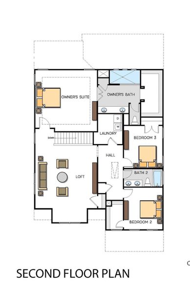 2D floor plan layout of this home in Edmunds Farm, Clover, SC (Image 5).
