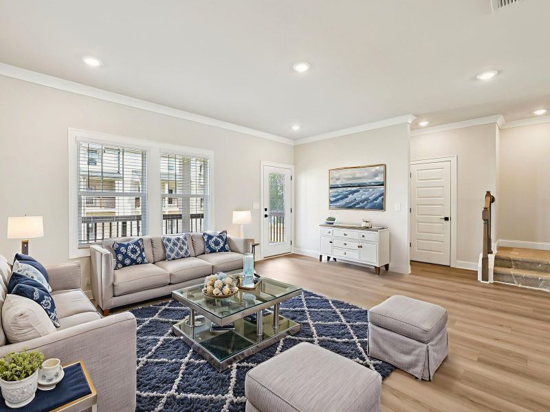 The Leighton floorplan with the Upscale Rustic Linen interior package.