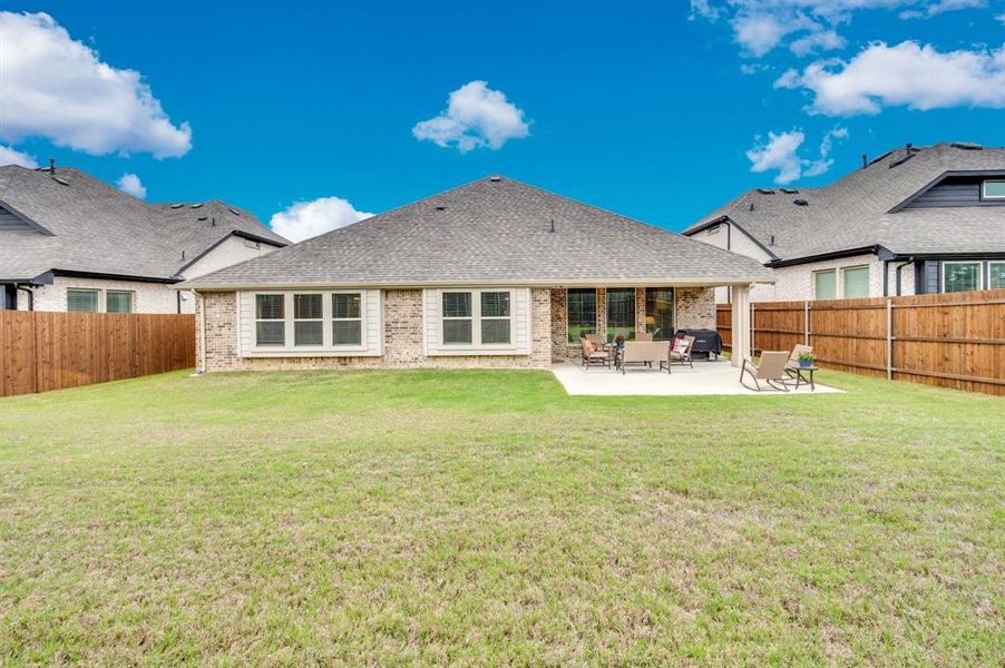 Fully fenced in backyard