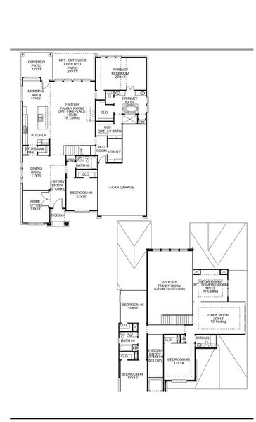 2D floor plan layout of this home in Audubon Park 60', Magnolia, TX (Image 2).
